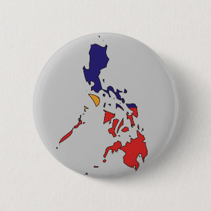 Bóton Redondo 5.08cm Mapa da bandeira de Filipinas