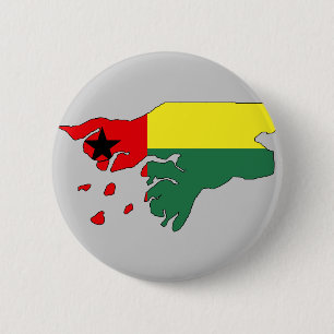 Bóton Redondo 5.08cm Mapa da bandeira de Guiné-Bissau