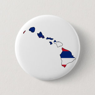 Bóton Redondo 5.08cm Mapa da bandeira de Havaí