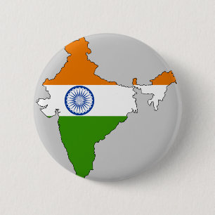 Bóton Redondo 5.08cm Mapa da bandeira de India