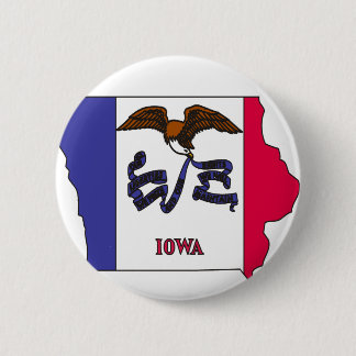 Bóton Redondo 5.08cm Mapa da bandeira de Iowa