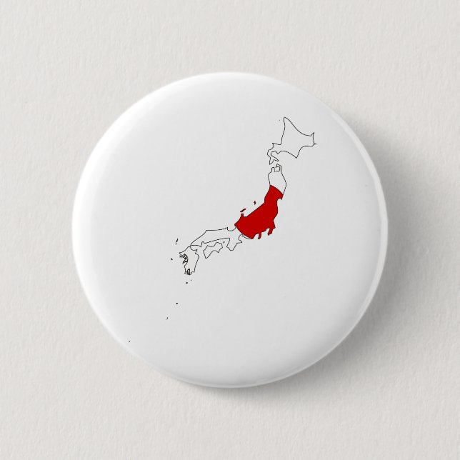 Bóton Redondo 5.08cm Mapa da bandeira de Japão sem redução (Frente)