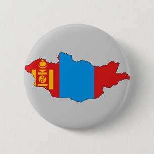 Bóton Redondo 5.08cm Mapa da bandeira de Mongolia