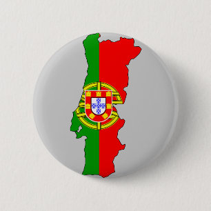Bóton Redondo 5.08cm Mapa da bandeira de Portugal