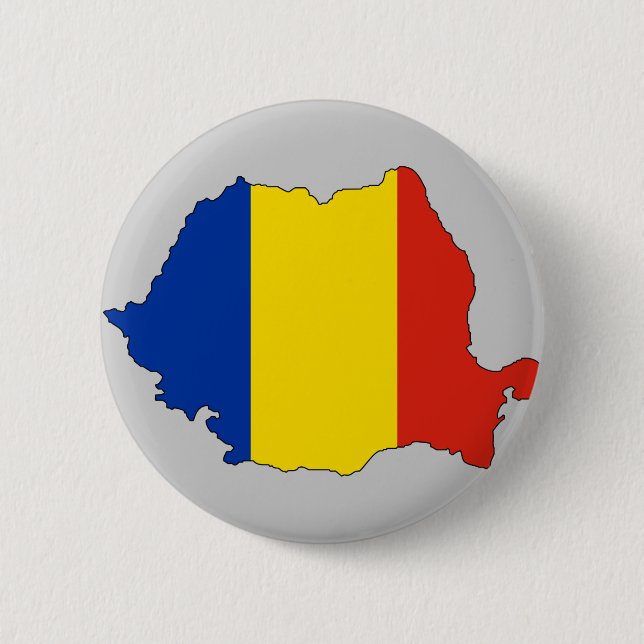 Bóton Redondo 5.08cm Mapa da bandeira de Romania (Frente)