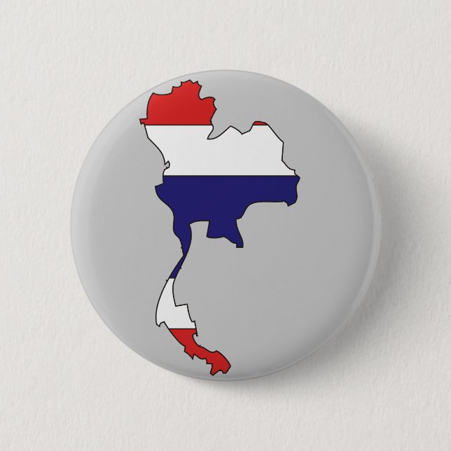Bóton Redondo 5.08cm Mapa da bandeira de Tailândia (Frente)