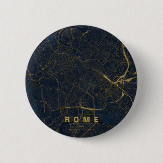 Bóton Redondo 5.08cm Mapa da Cidade de Roma Itália Design Minimalista