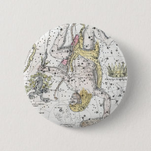 Bóton Redondo 5.08cm Mapa da placa VIII das constelações
