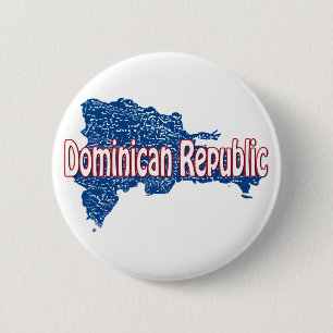 Bóton Redondo 5.08cm Mapa da República Dominicana