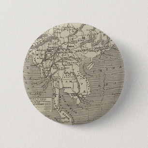 Bóton Redondo 5.08cm Mapa da rota propor a China de Burma
