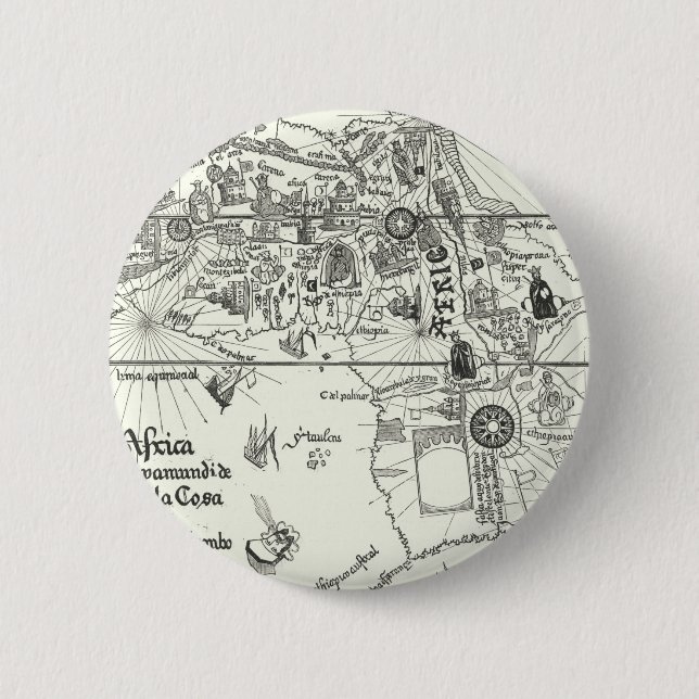 Bóton Redondo 5.08cm Mapa de África | 1500 (Frente)