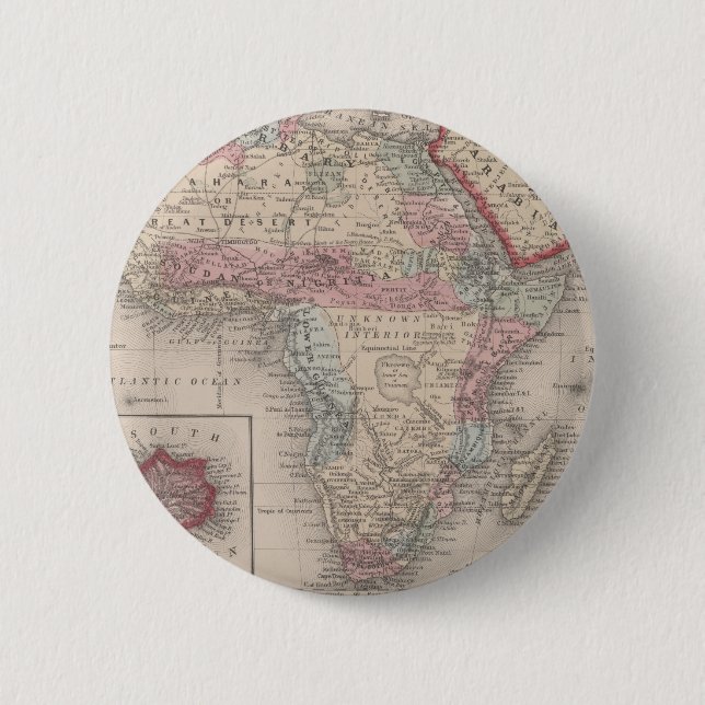 Bóton Redondo 5.08cm Mapa de África com St Helena (Frente)
