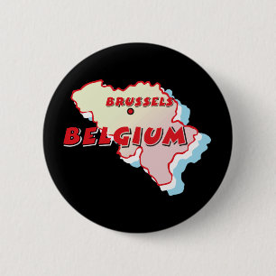 Bóton Redondo 5.08cm Mapa de Bélgica