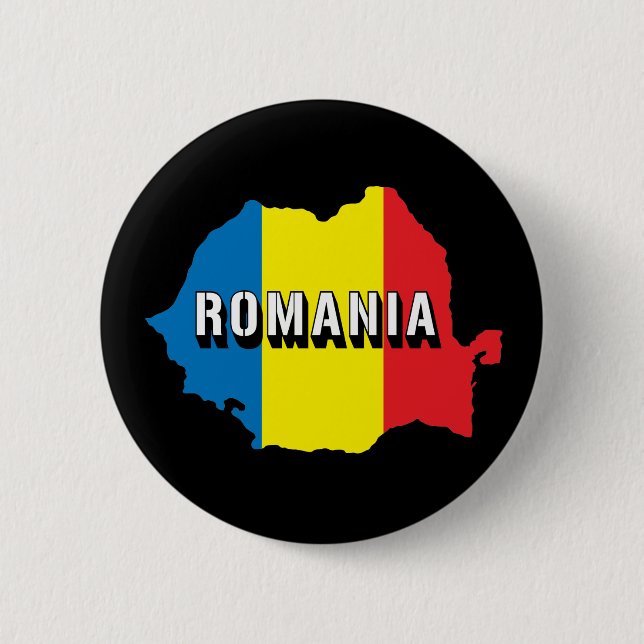 Bóton Redondo 5.08cm Mapa de Romania (Frente)