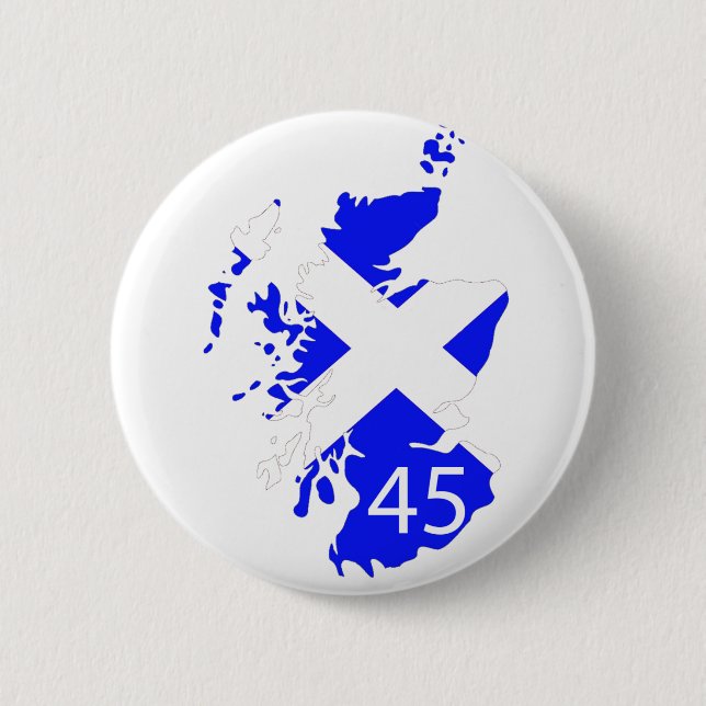 Bóton Redondo 5.08cm Mapa de Scotland Saltire (Frente)