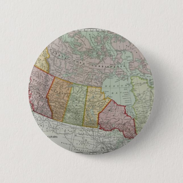 Bóton Redondo 5.08cm Mapa do botão de Canadá (Frente)