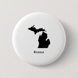 Bóton Redondo 5.08cm Mapa do Michigan - Mapa Moderno do Michigan a Pret
