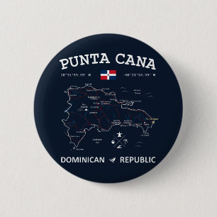 Bóton Redondo 5.08cm Mapa do Punta Cana
