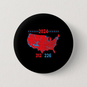 Bóton Redondo 5.08cm Mapa Eleitoral 2024 Trump 312 Red 2024 Res Eleitor
