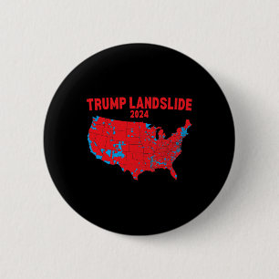 Bóton Redondo 5.08cm Mapa Eleitoral 2024 Trump Deslizando Mães Vermelha