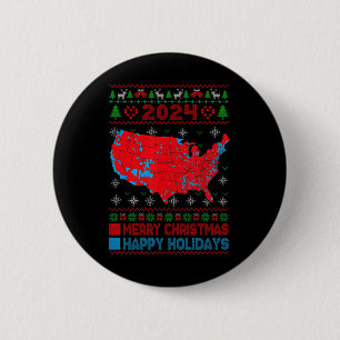 Bóton Redondo 5.08cm Mapa Eleitoral 2024 Trump Desmoronamento Feio Nata