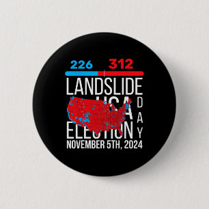 Bóton Redondo 5.08cm Mapa Eleitoral 2024 Votação Final 312 Trump Landsl