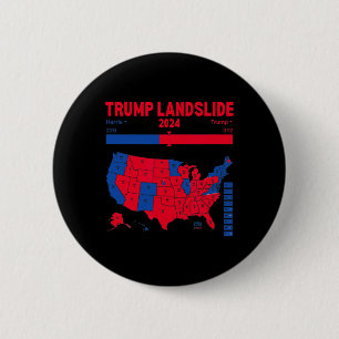 Bóton Redondo 5.08cm Mapa Eleitoral 312 do Mapa Vencedor de Trump Lands