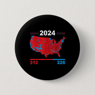 Bóton Redondo 5.08cm Mapa Eleitoral Trump 312 Red 2024 Resultados Eleit
