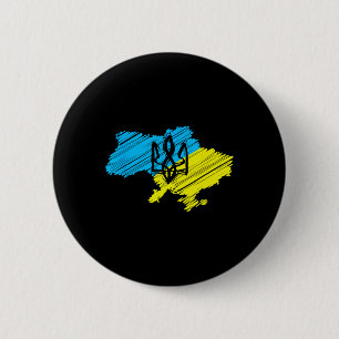 Bóton Redondo 5.08cm Mapa Incrível da Ucrânia - Bandeira da Ucrânia