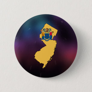 Bóton Redondo 5.08cm Mapa legal da bandeira de New-jersey