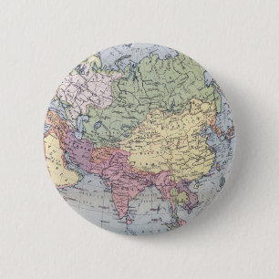 Bóton Redondo 5.08cm Mapa político Ásia