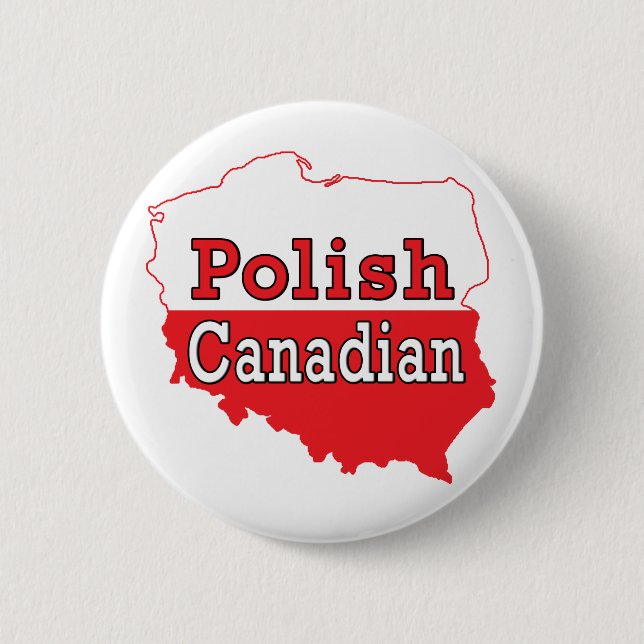 Bóton Redondo 5.08cm Mapa Polonês Canadense (Frente)