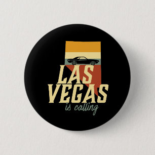 Bóton Redondo 5.08cm Mapa retro da cidade de Las Vegas Nevada EUA do