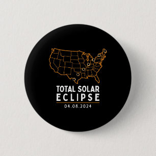 Bóton Redondo 5.08cm Mapa Total da América do Partido Eclipse 2024