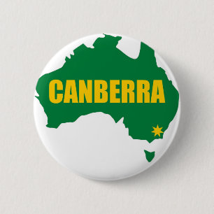 Bóton Redondo 5.08cm Mapa verde e Dourado de Canberra