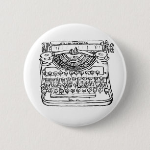 Bóton Redondo 5.08cm Máquina de escrever