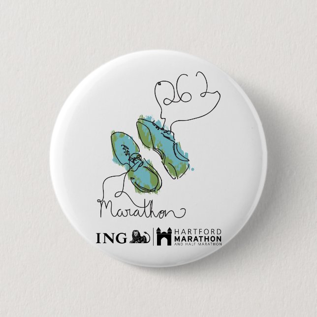 Bóton Redondo 5.08cm Maratona de Hartford: Calçados (Frente)