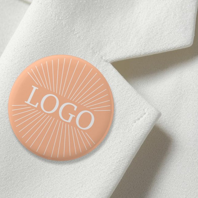 Bóton Redondo 5.08cm Marca da empresa Peach do LOGO (LOGO Peach Company Branding Button)