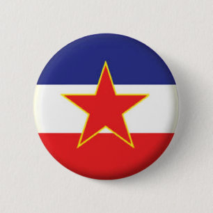 BÓTON REDONDO 5.08CM MARCA NOVA! - YUGOSLAVIA PIN TRASEIRO CRACHÁ