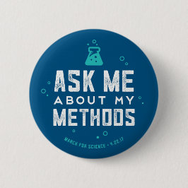 Bóton Redondo 5.08cm Março para a ciência "pergunta-me sobre botão dos