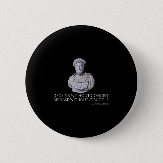 Bóton Redondo 5.08cm Marcus Aurélio - Filosofia Estática da Roma Antiga (Frente)