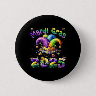 Bóton Redondo 5.08cm Mardi Gras 2025 Jester Outfit Kids Meninos