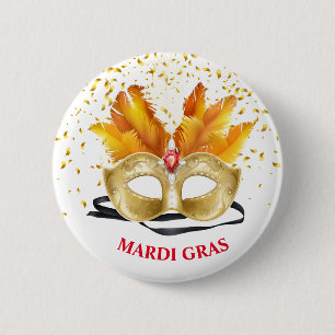 Bóton Redondo 5.08cm Mardi Gras Button Pin