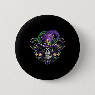 Bóton Redondo 5.08cm Mardi Gras Costume Sugar Skull Carnaval Halloween