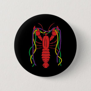 Bóton Redondo 5.08cm Mardi Gras Crawfish Costume Carnaval Crayfish Cele