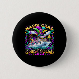 Bóton Redondo 5.08cm Mardi Gras Cruise Squad 2025 Engraçada Família