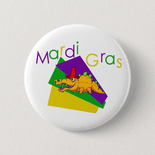 Bóton Redondo 5.08cm Mardi Gras Gator