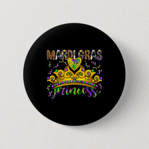 Bóton Redondo 5.08cm Mardi Gras Princesa Miçanga Coroa Para Mulheres Cr