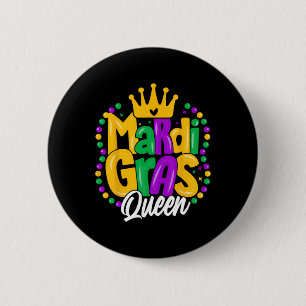 Bóton Redondo 5.08cm Mardi Gras Queen Womens Mardi Gras