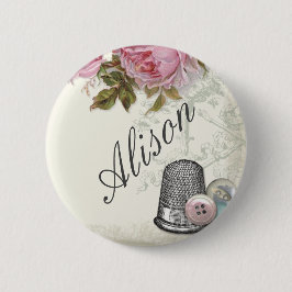 Bóton Redondo 5.08cm MARFIM Sewing das noções, crachá conhecido